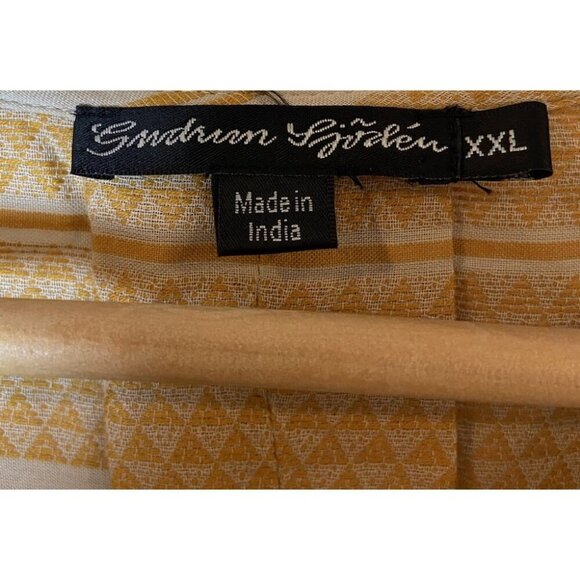 Gundrun Sjoden Tunic Blouse Button Front Cotton Orange Tan Size XXL - Picture 2 of 4